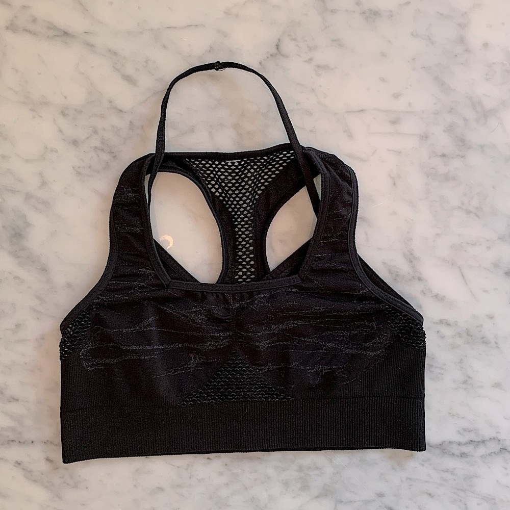 Lululemon bralette in black with grey stripe details size 2